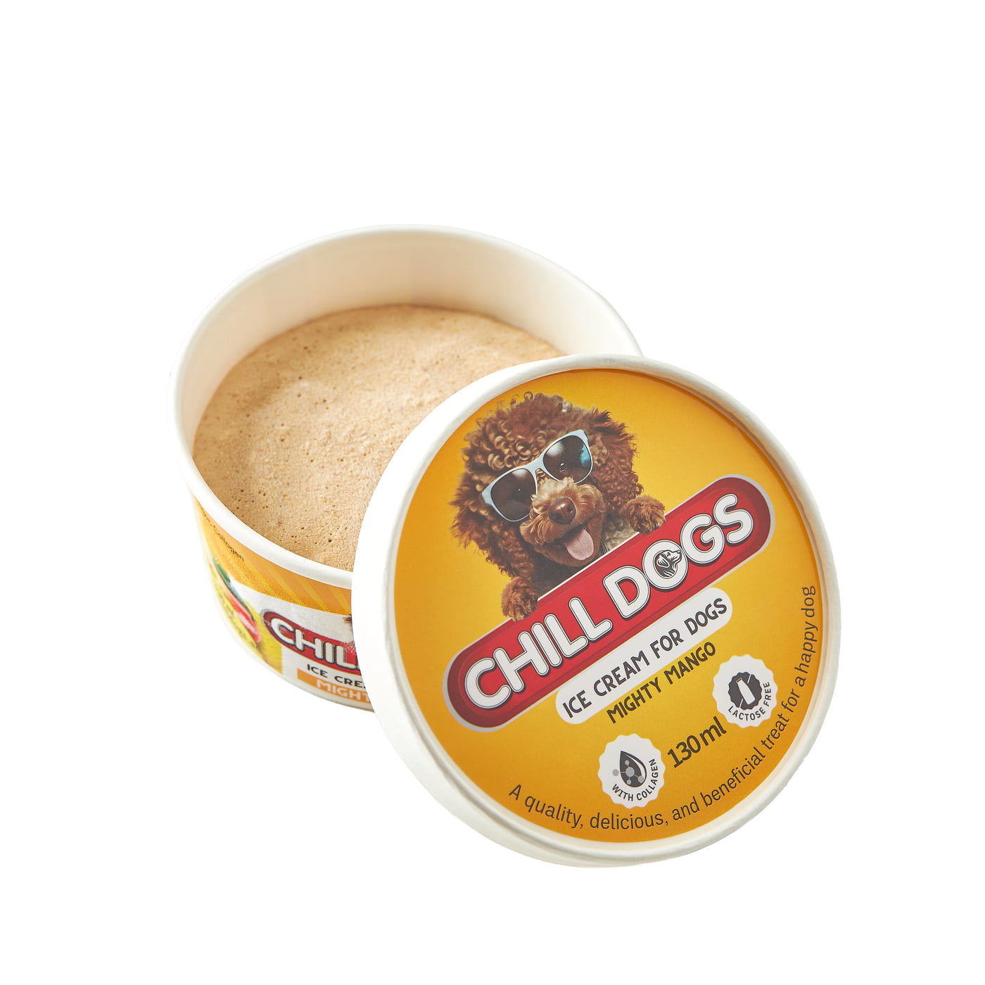 Chill Dogs Mighty Mango Box 4 Cups x 130ml Ice Cream for Dogs