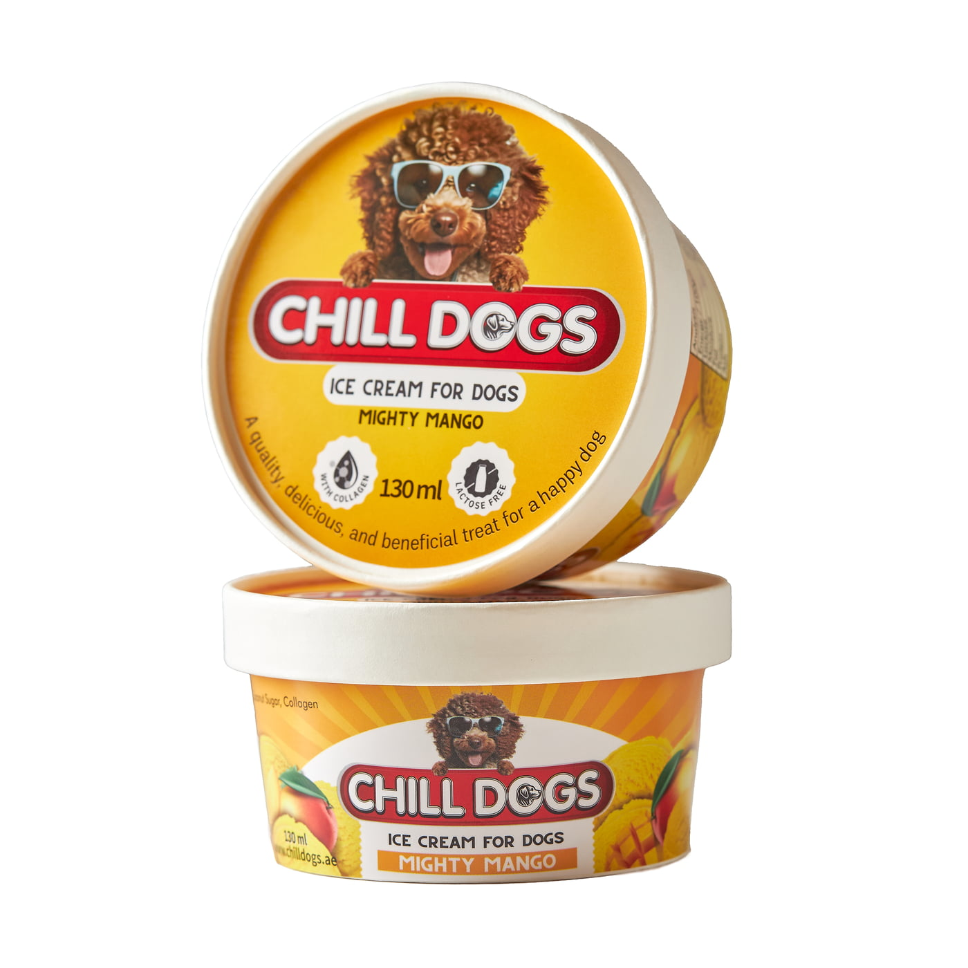 Chill Dogs Mighty Mango Box 4 Cups x 130ml Ice Cream for Dogs