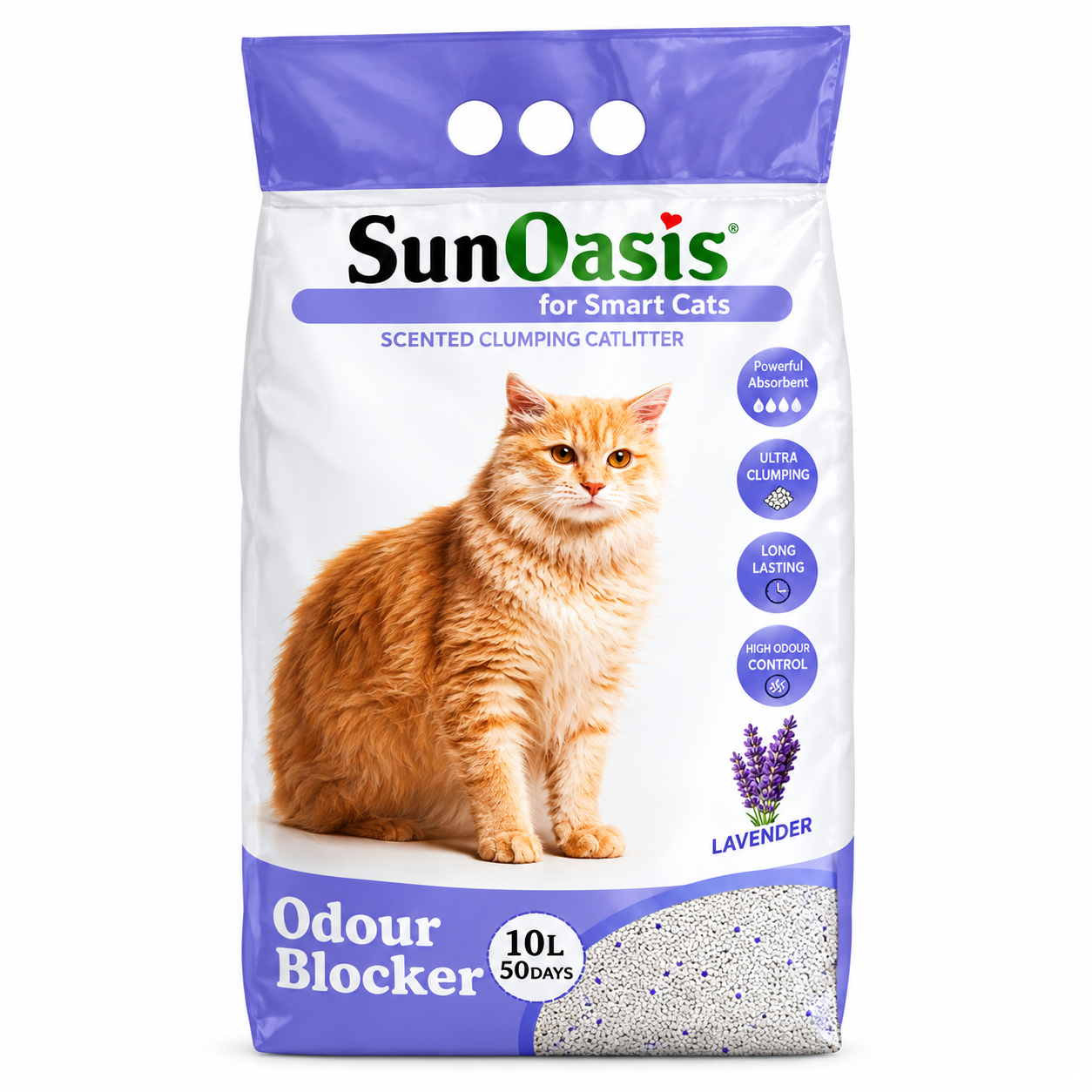 Cat litter – Sun Oasis Clumping Cat Litter (Calcium Bentonite) - Lavender -10L