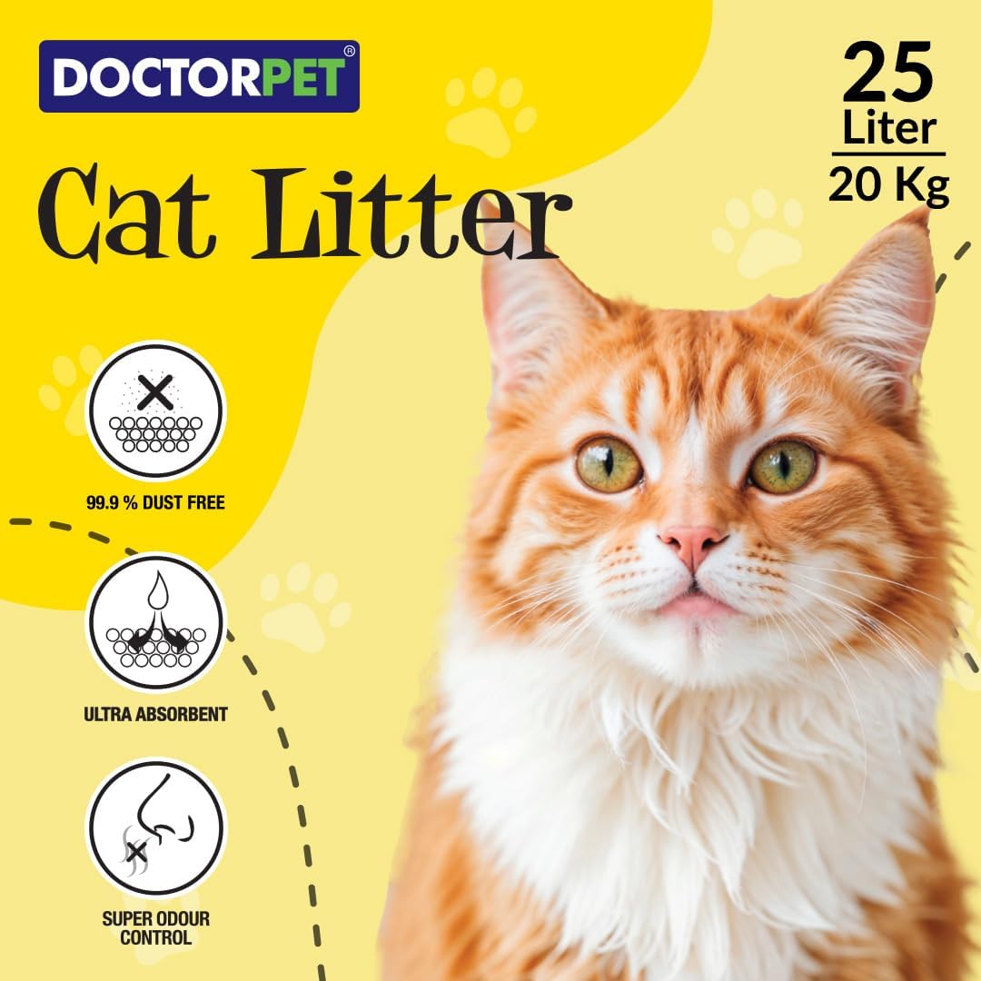 Doctor Pet Super Clumping Micro Bentonite Cat Litter - Lemon Scented - 25L