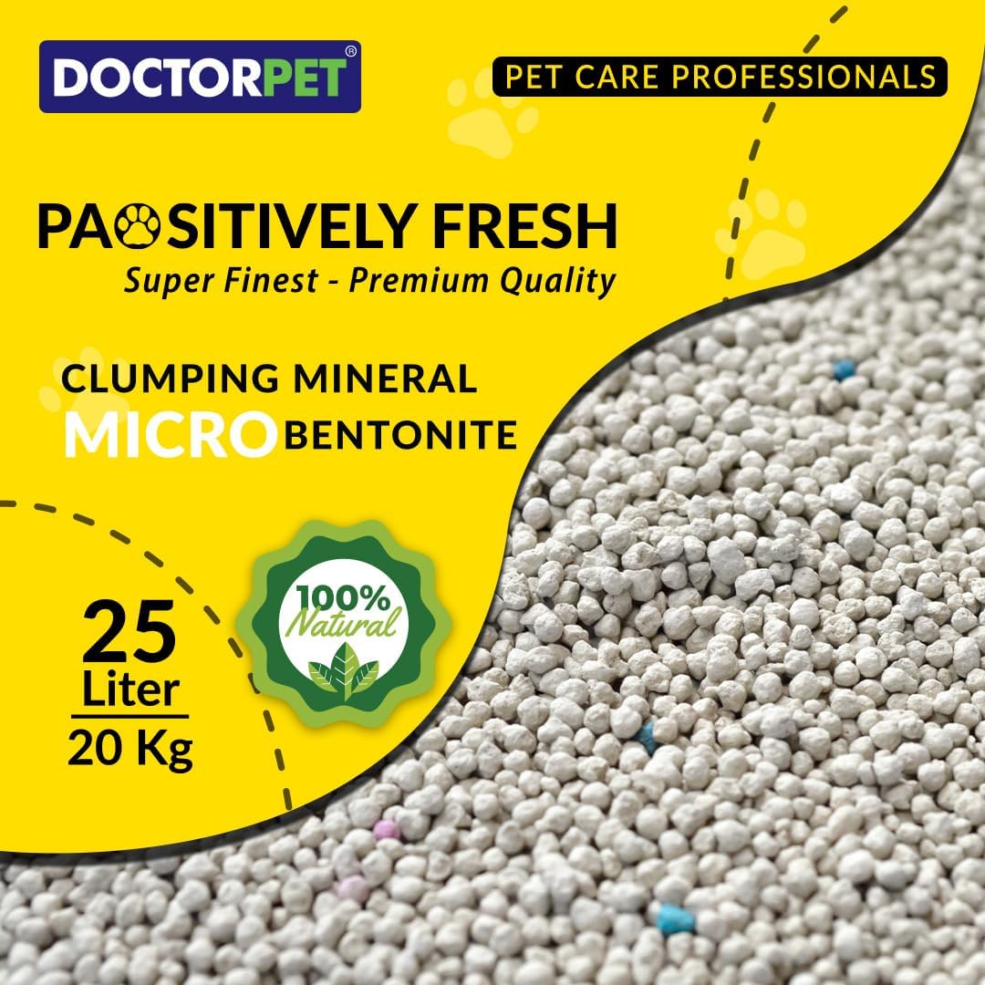 Doctor Pet Super Clumping Micro Bentonite Cat Litter - Lemon Scented - 25L