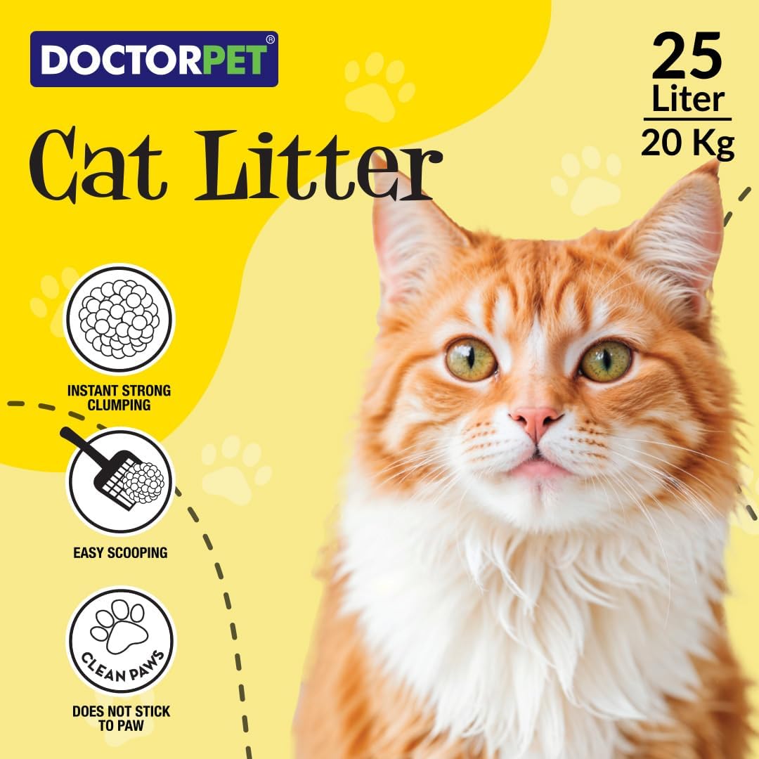 Doctor Pet Super Clumping Micro Bentonite Cat Litter - Lemon Scented - 25L