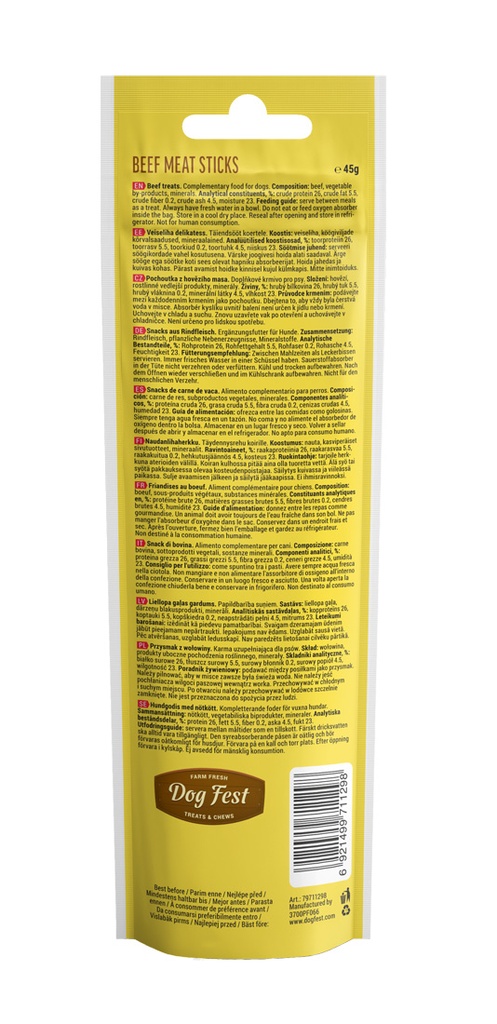 Dog Fest Beef Meat Stick for Adult Dogs