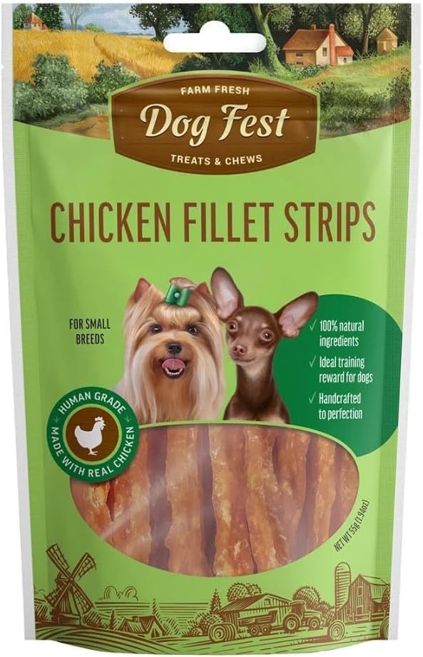 Dog Fest Chicken Fillet Strips For Mini-Dogs - 55g - 1.94oz