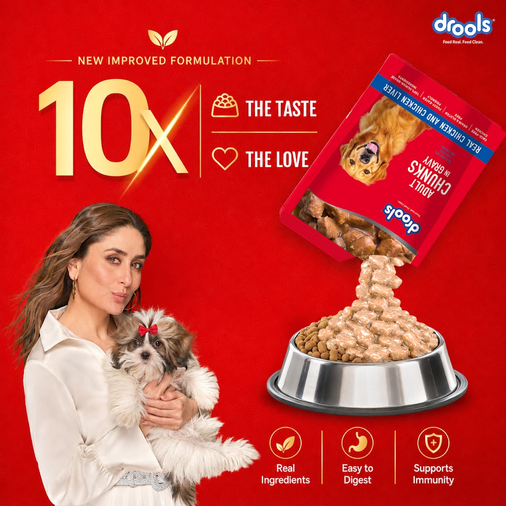 Drools Adult Wet Dog Food, Real Chicken and Chicken Liver Chunks in Gravy,10 Pouches + 2 Pouches Free (12 x 60g )