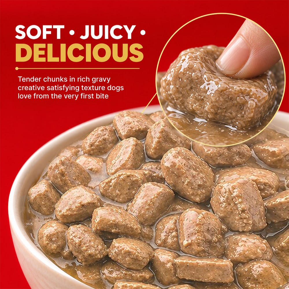 Drools Adult Wet Dog Food, Real Chicken and Chicken Liver Chunks in Gravy,10 Pouches + 2 Pouches Free (12 x 60g )