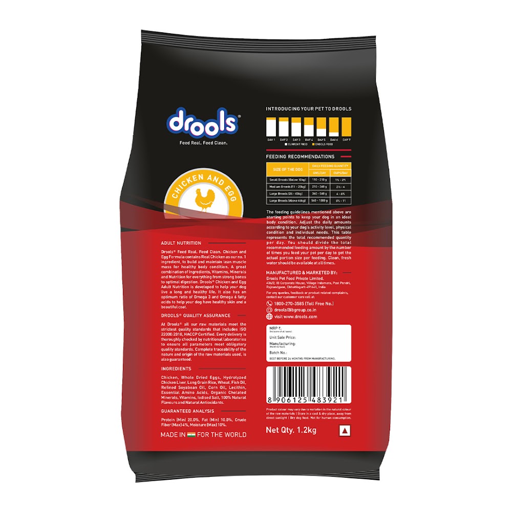 Drools Chicken and Egg Adult Dog Food, 1.2kg