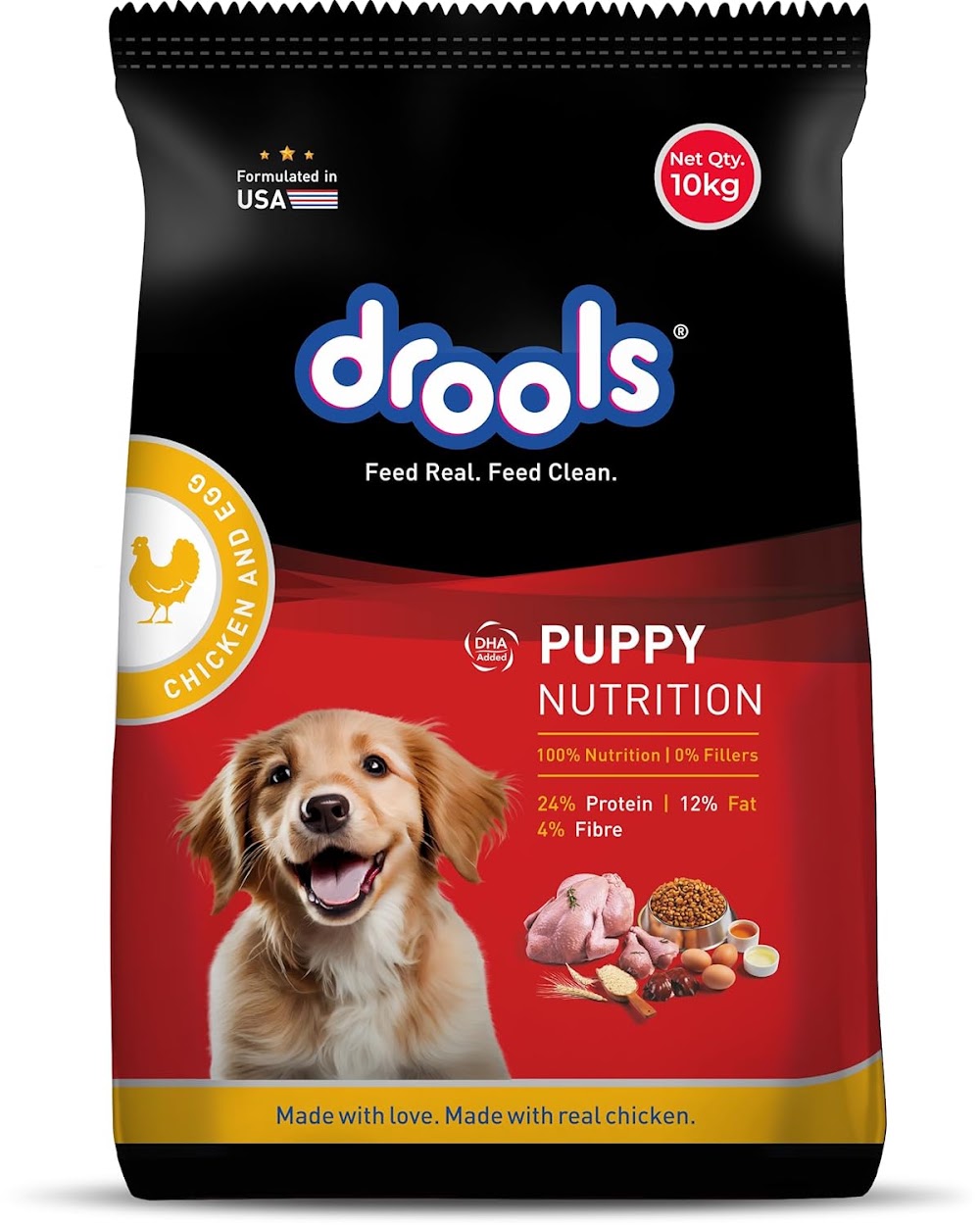 Drools Chicken and Egg Puppy Dry Dog Food, 10kg