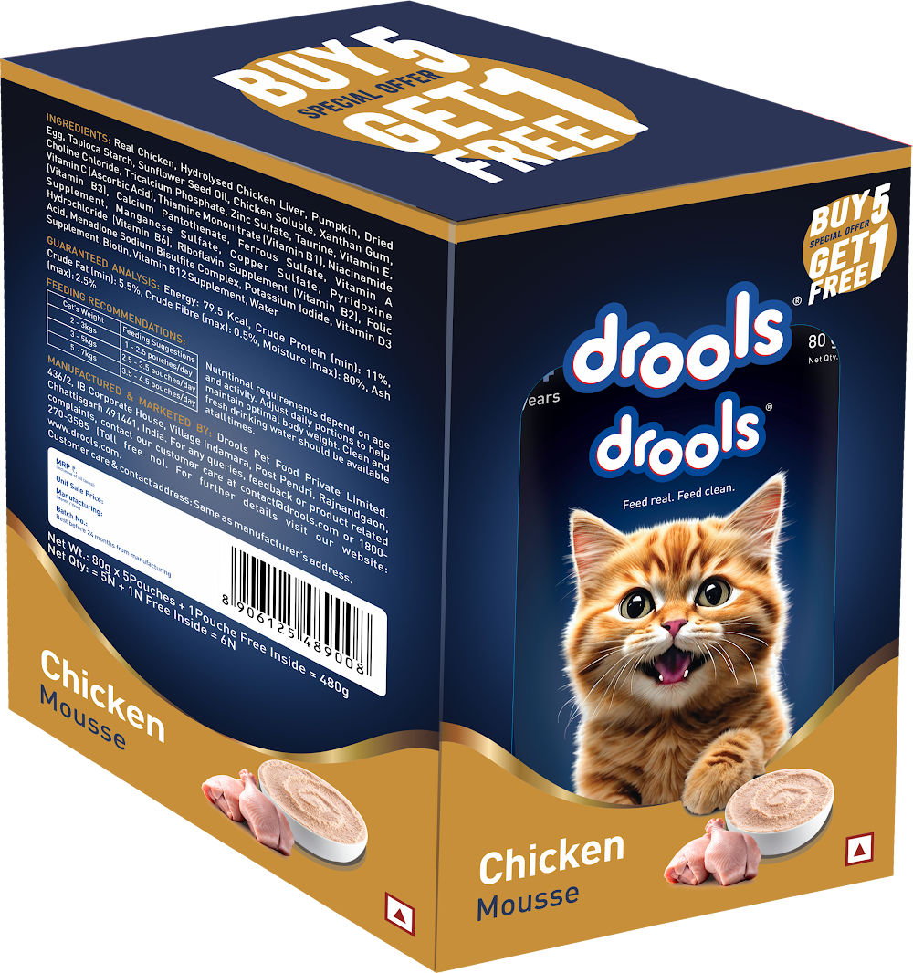 Drools Chicken Mousse Cat 80gm (5+1) Pc