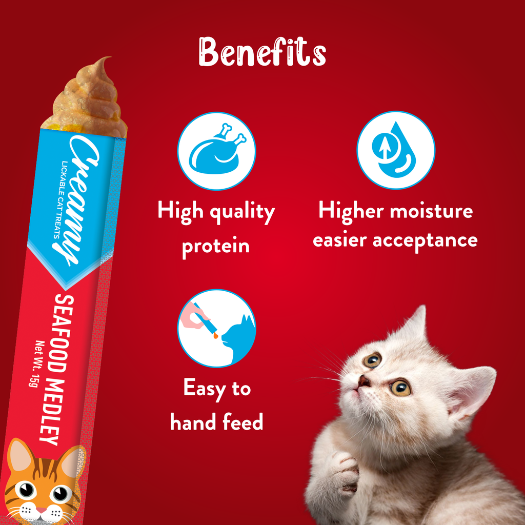 Drools Creamy Seafood Medley Cat Treats 5x15g (75gm)