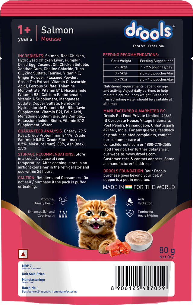Drools Salmon Mousse Cat Wet Food 80gm