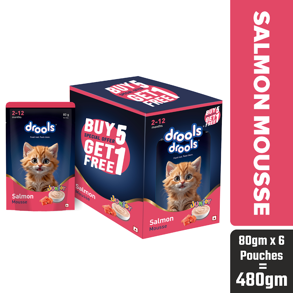 Drools Salmon Mousse Kitten 80gm (5+1) P