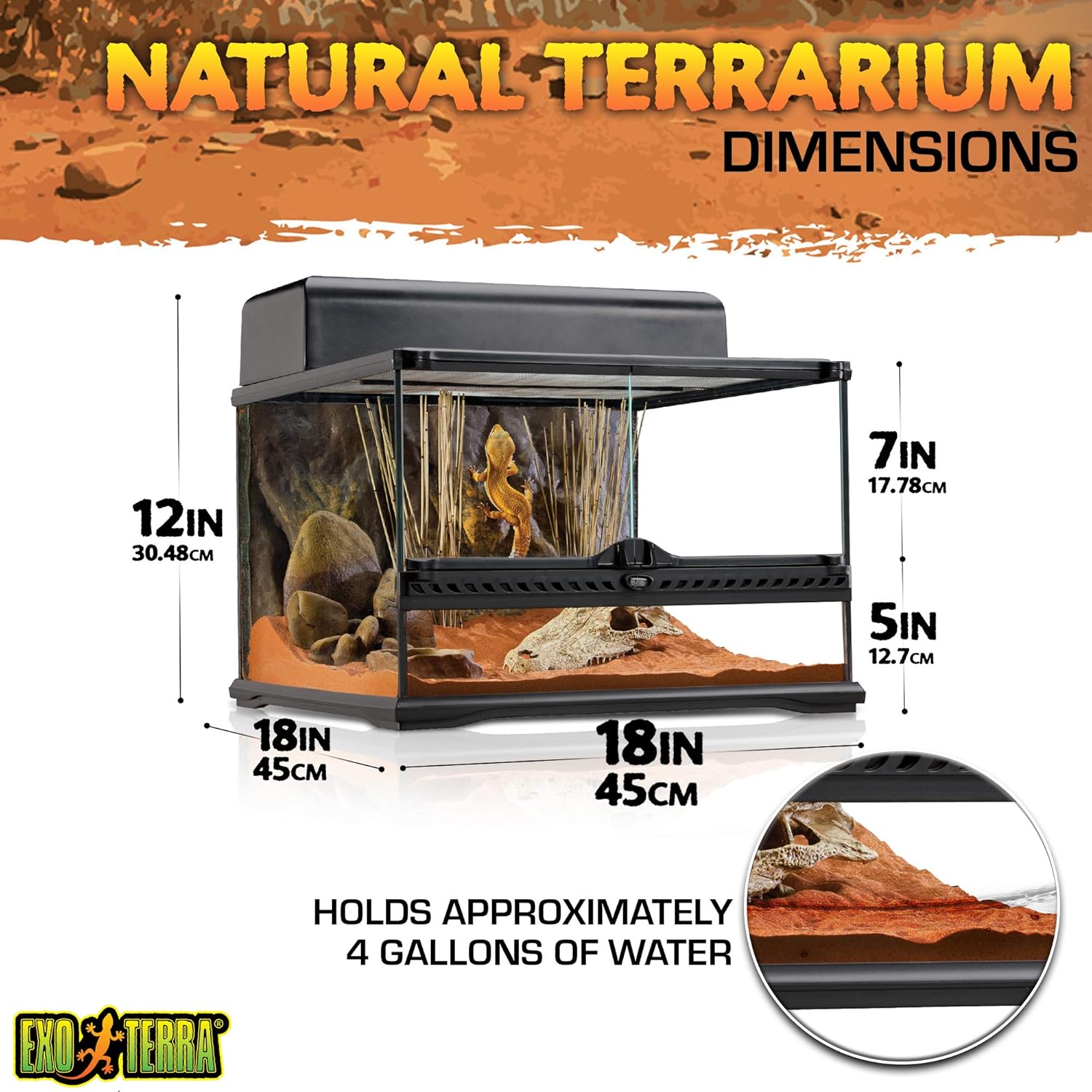 Exo Terra Advanced Paludarium & Rainforest Terrarium - Large X-Tall - 90 x 45 x 90 cm