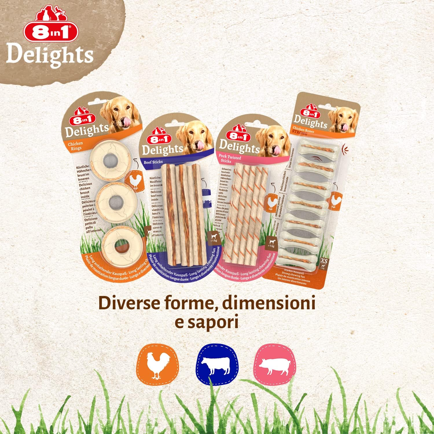 Expiring On-  01/02/2026- 8in1 Delights Chicken Strong Bone M 1Ct