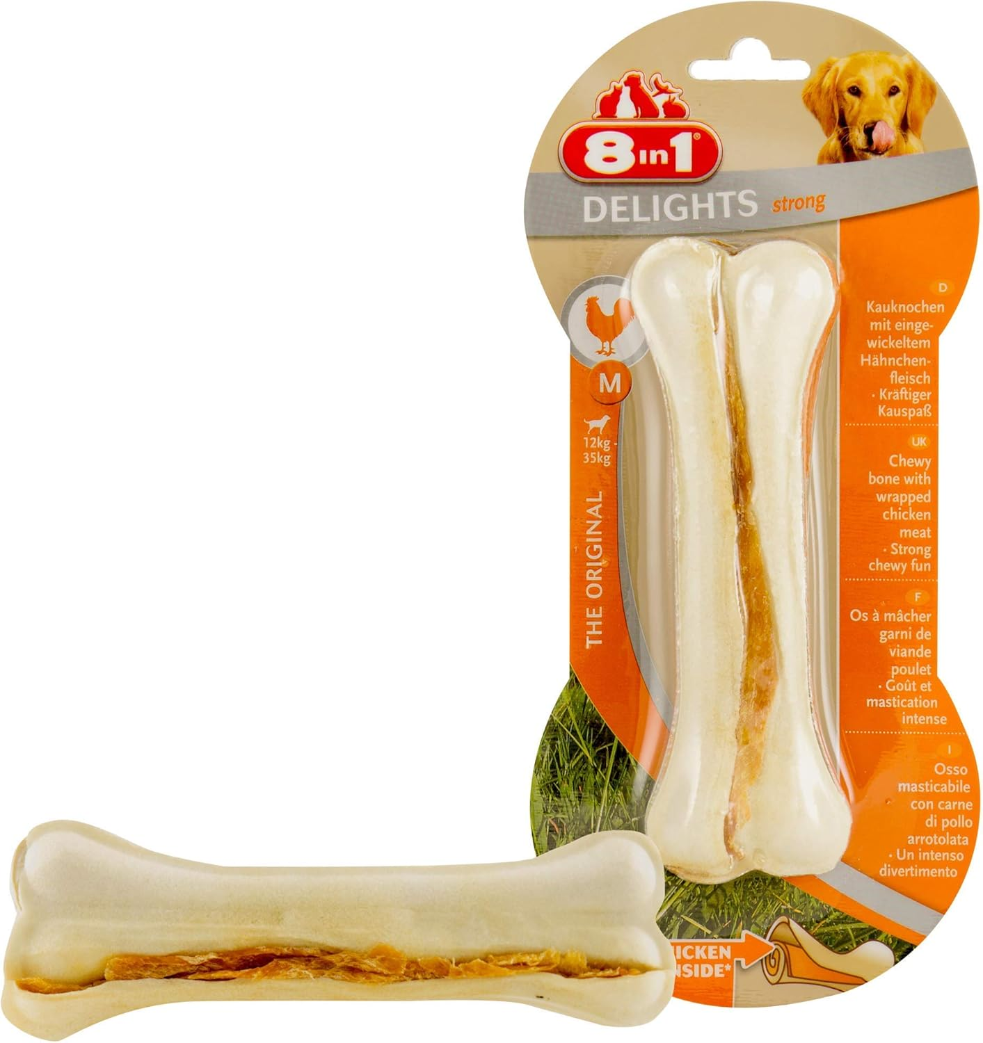 Expiring On-  01/02/2026- 8in1 Delights Chicken Strong Bone M 1Ct