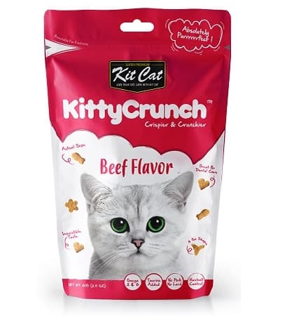 Expiring On-  02/02/2026- Kitcat Kitty Crunch Beef Flavor 60g