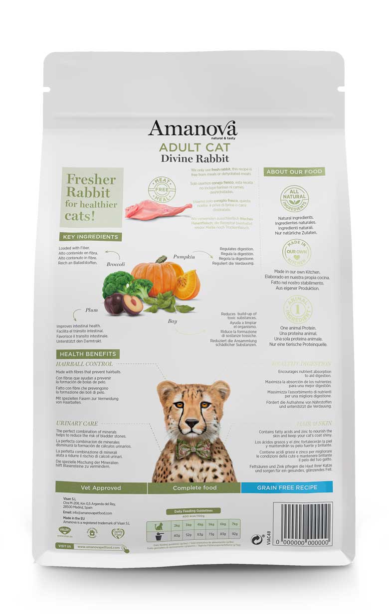 Expiring On- 03/06-  Amanova Cat Adult Divine Rabbit 1.5kg