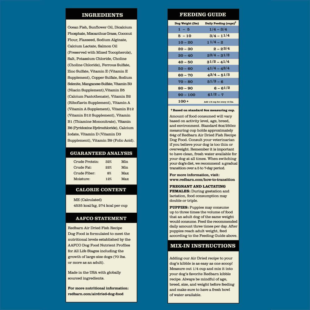 Expiring On-  05/02/2026- RedBarn Dog Air Dried GF Fish Recipe 2lb 1kg