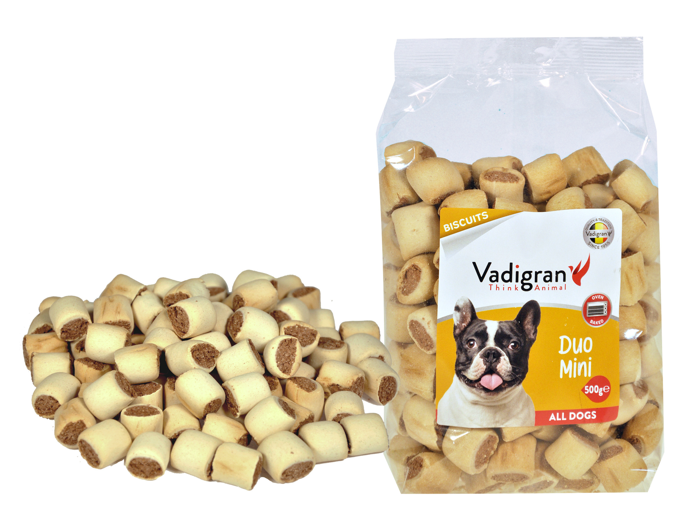 Expiring On- 06/04-  Vadigran Snack Dog Biscuits Duo Mini - 500g