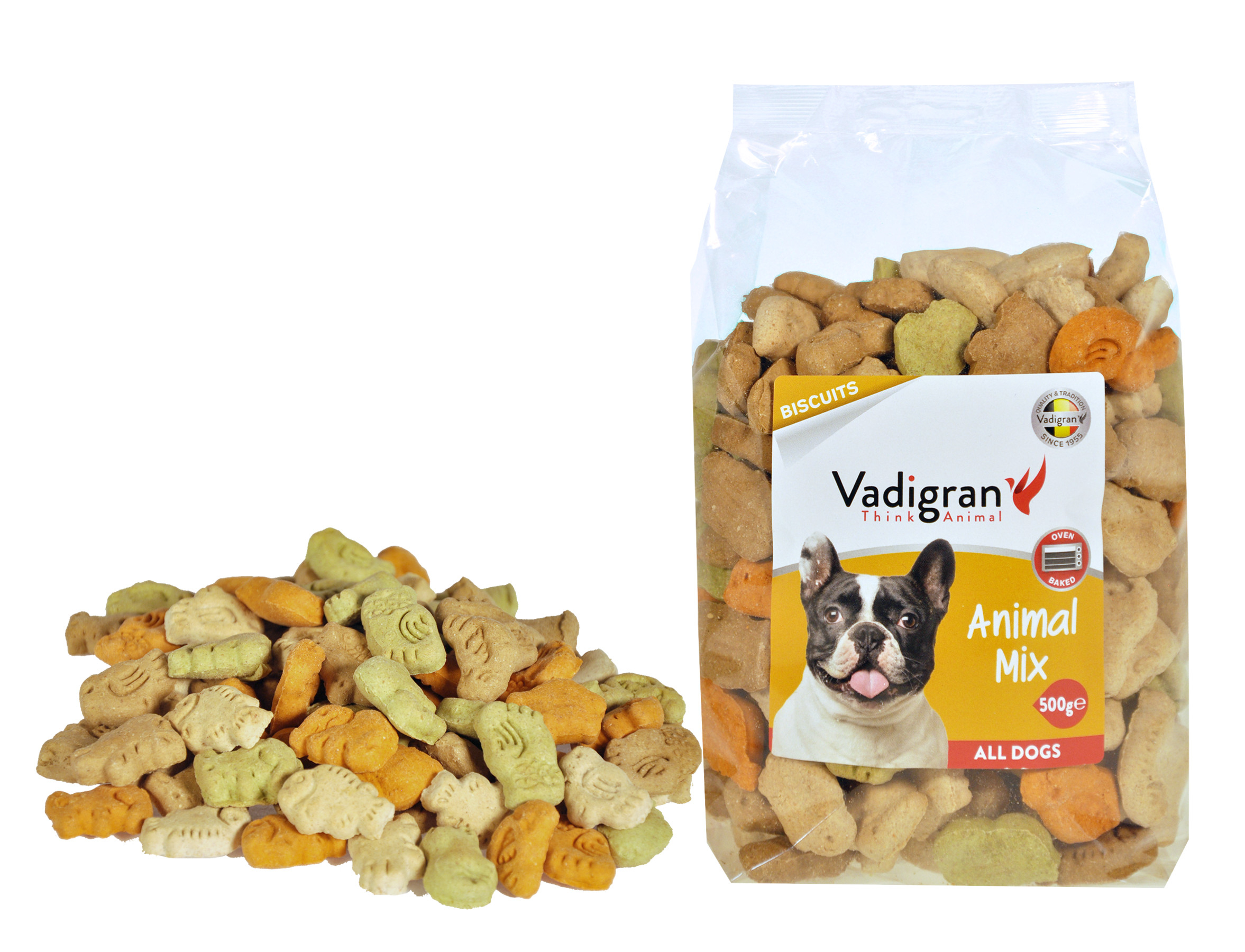 Expiring On- 12/05-  Vadigran Snack Dog Biscuits Animal Mix - 500g