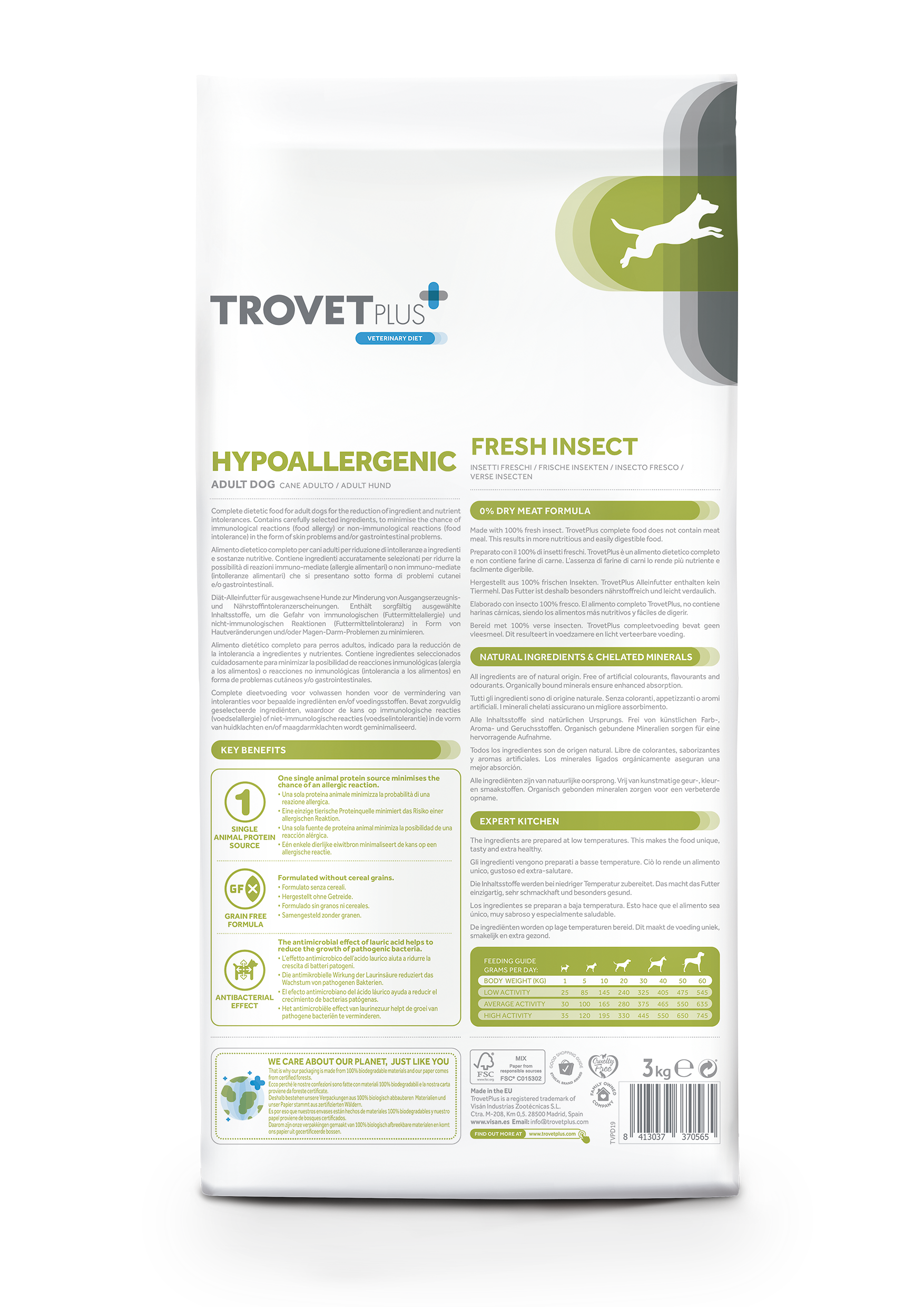 Expiring On-  17/02/2026- Trovet Plus Adult Dog Hypoallergenic Insect Veterinary Diets 10kg