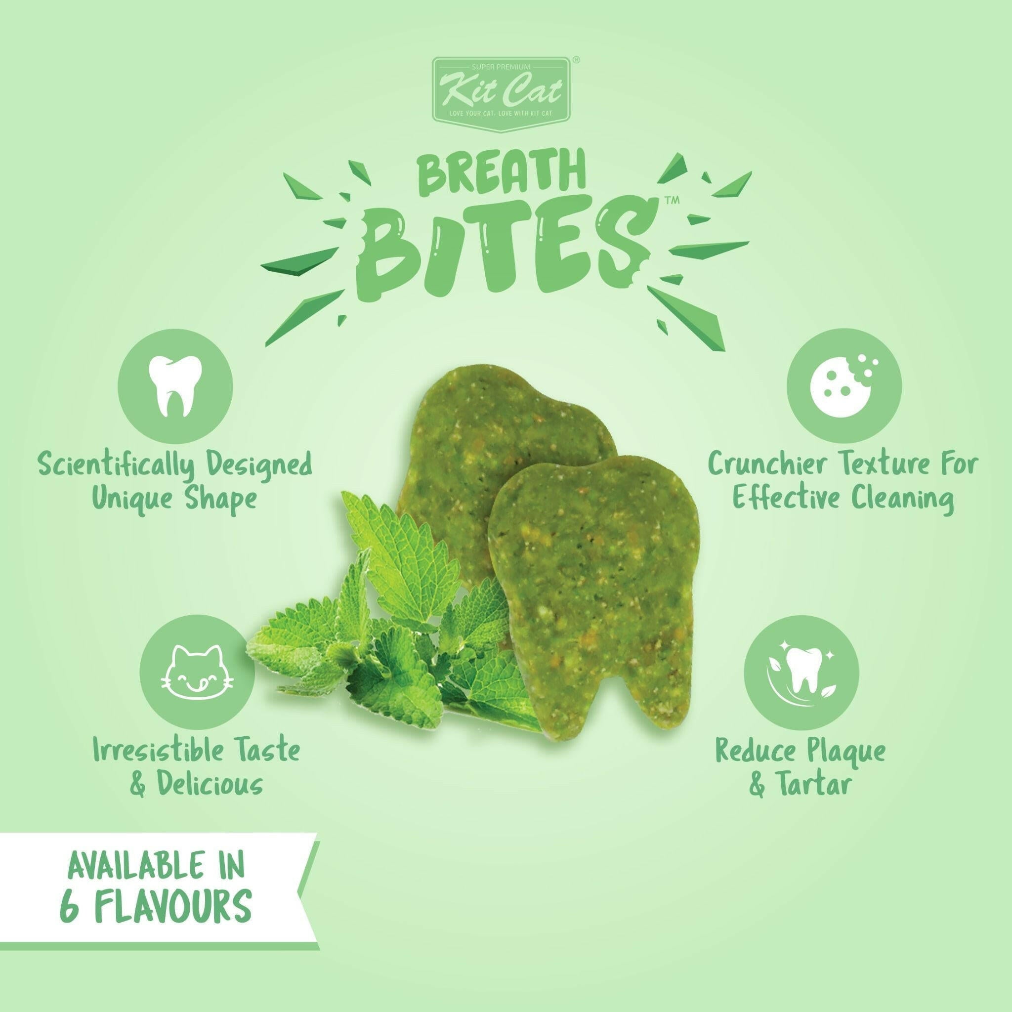 Expiring on- 02/02/2026 - Kitcat Breath Bites Seafood Flavor 60g