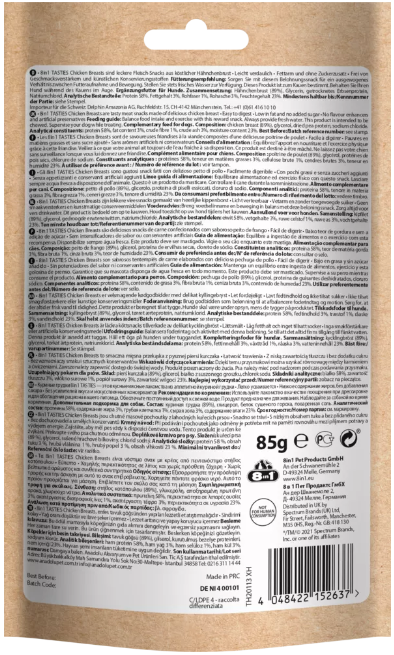 Expiring On-  22/02/2026- 8in1 Tasty Chicken Breasts 85g 32 XH