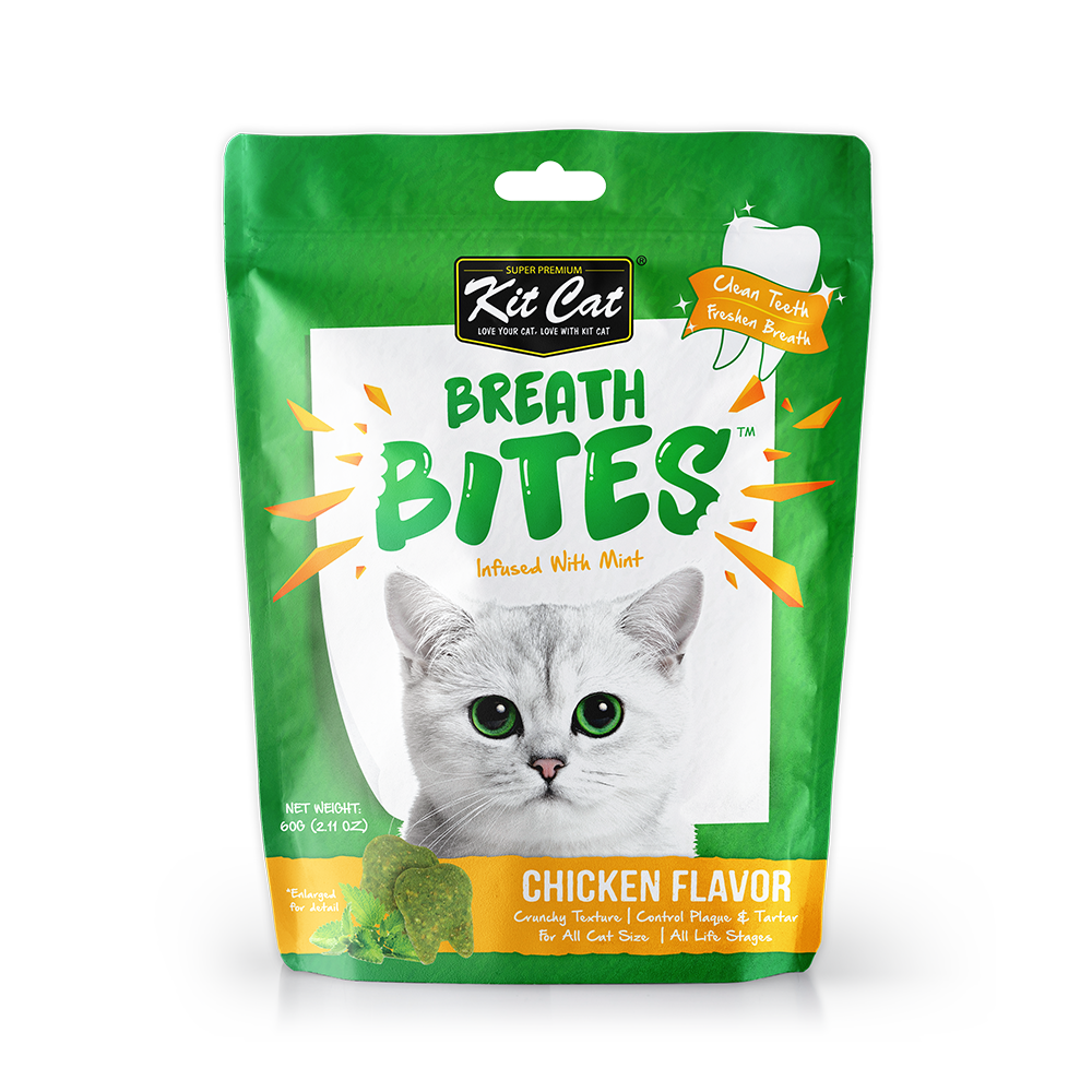 Expiring On-  25/02/2026- Kitcat Breath Bites Chicken Flavor 60g