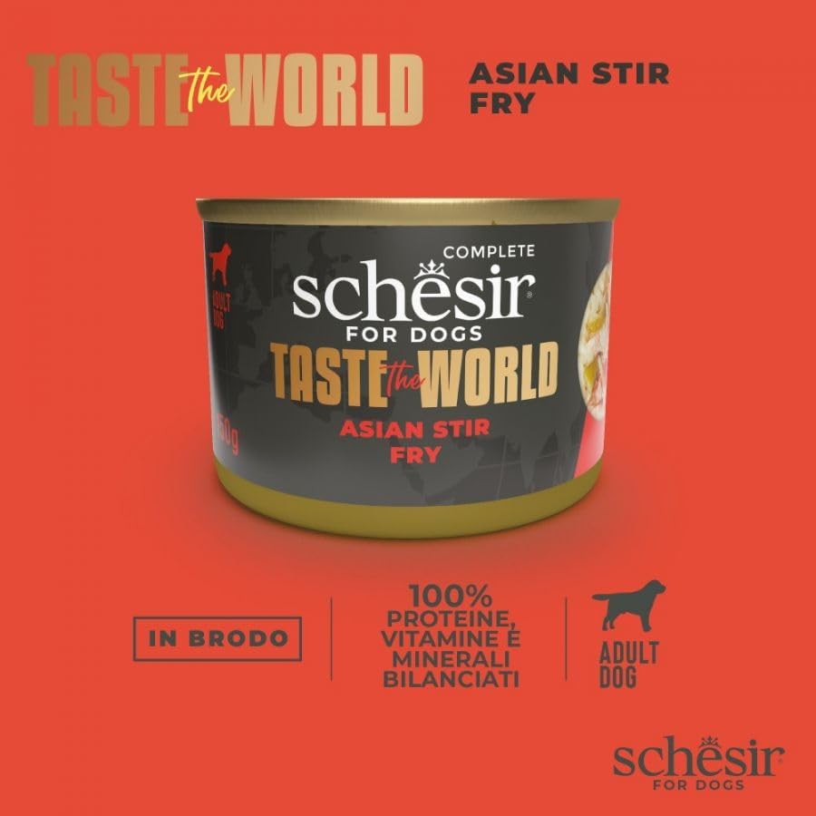 Expiring On- 30/06-  Schesir Taste The World Dog Wholefood - Asian Stir Fry 150g