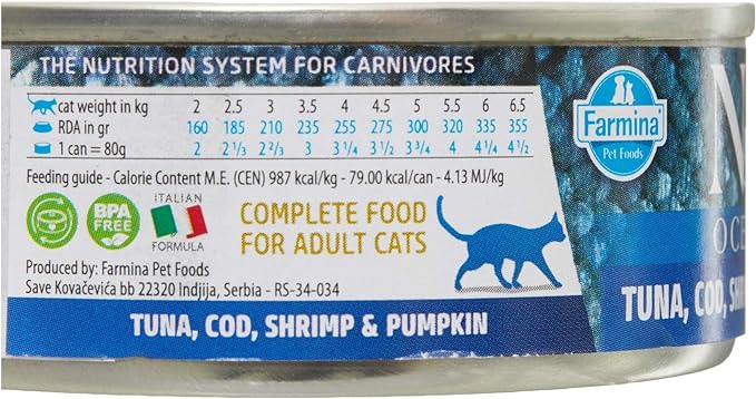 Farmina N&D Wet Ocean Cat Tuna Cod Shrimp & Pumpkin 80g