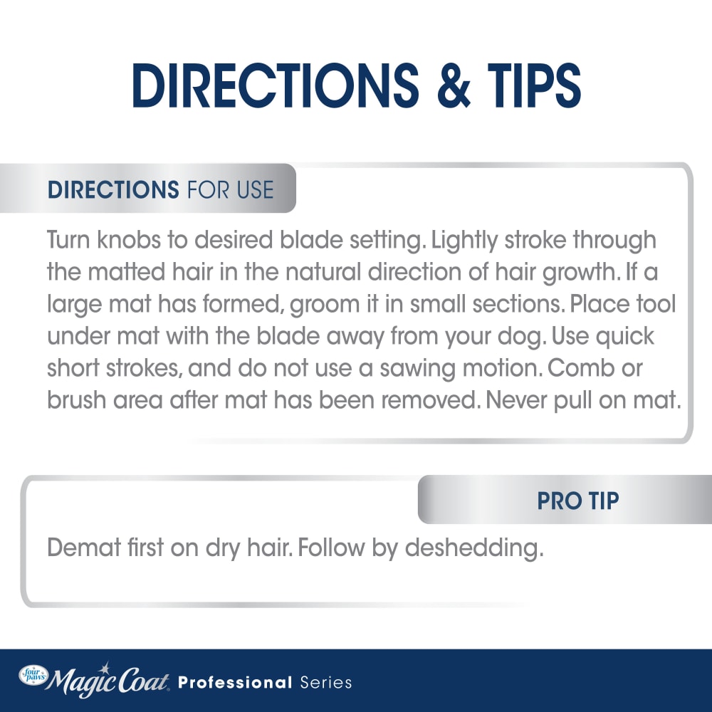 Four Paws Magic Coat Professional Series 2-In-1 Quick Shed Dematter Tool One Size