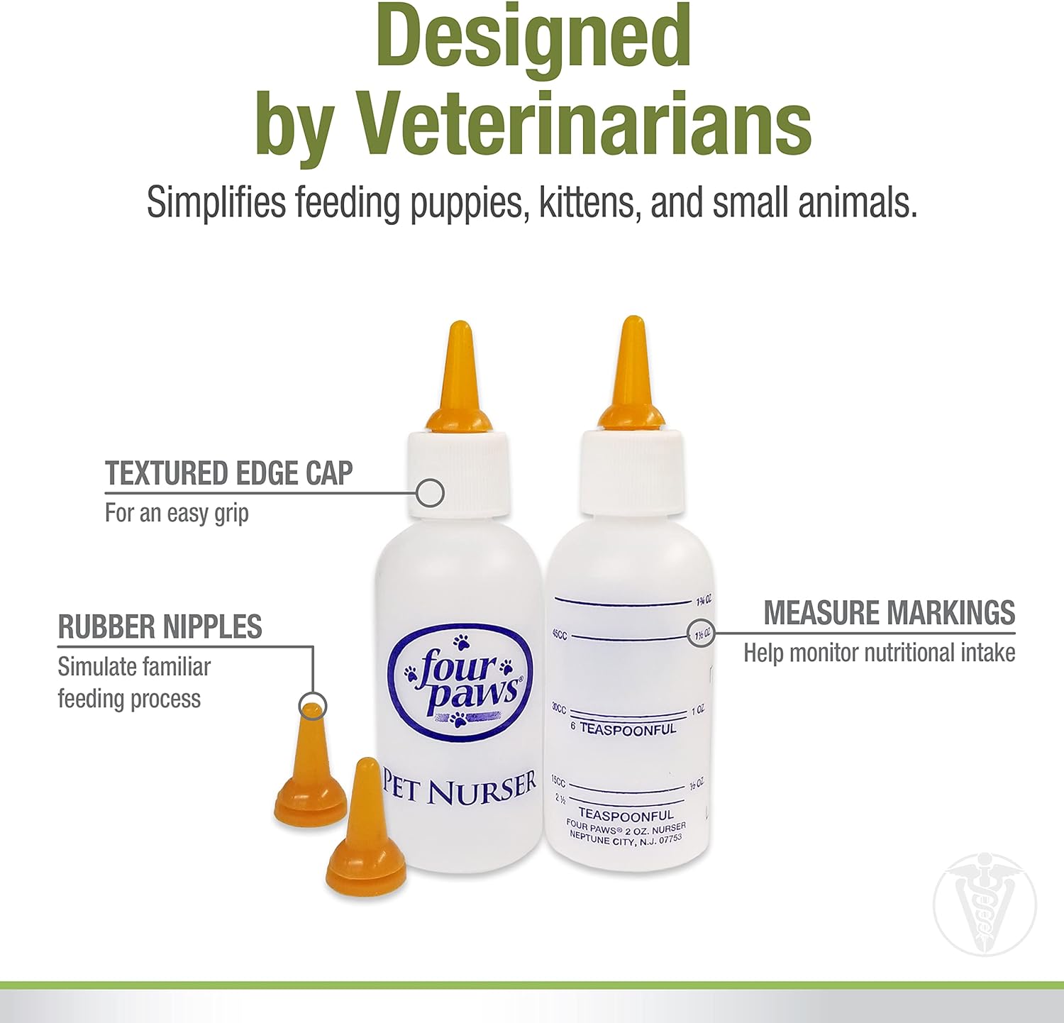 Four Paws Pet Nurser Kit, Two 2 oz. bottles (On blister card) One Size