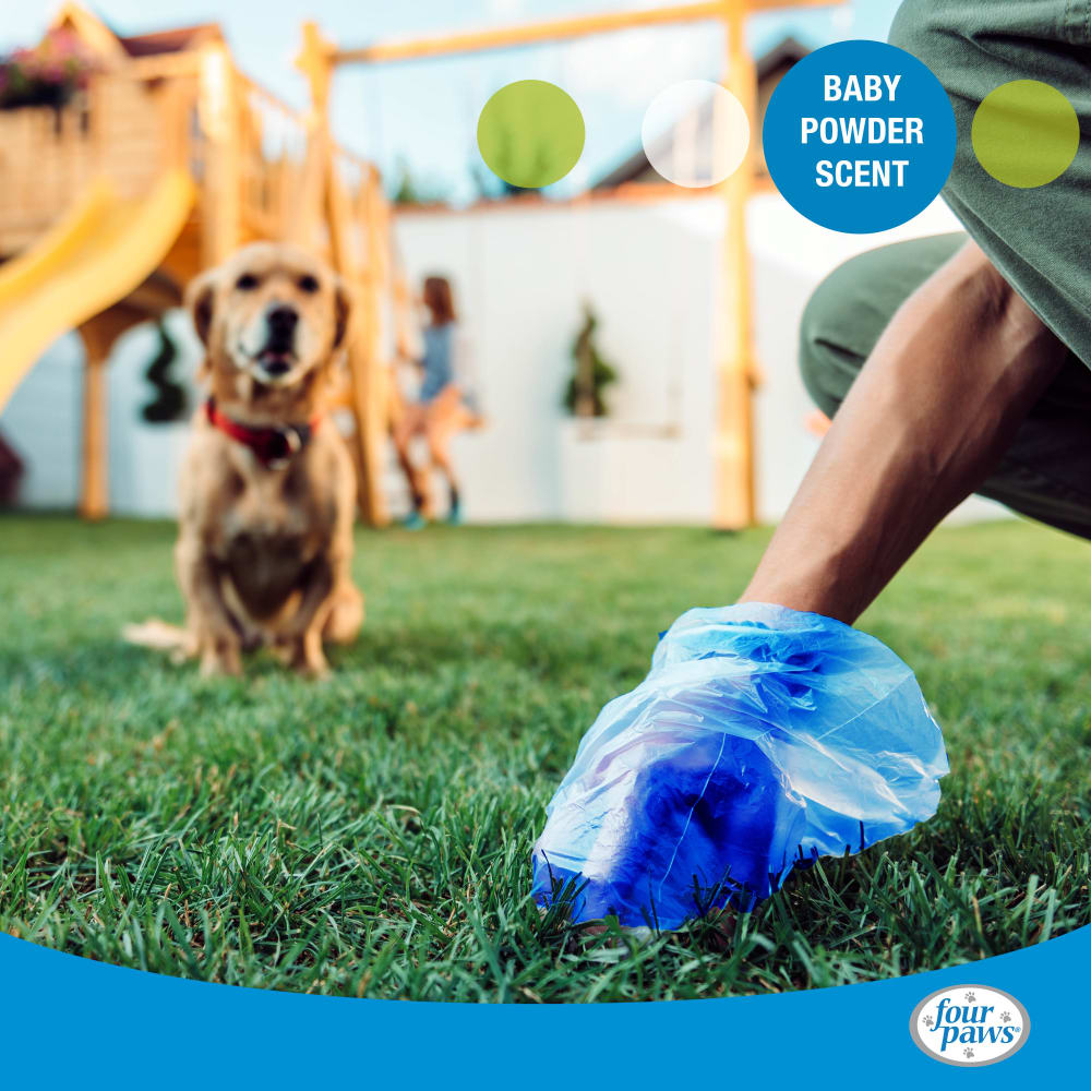 Four Paws Wee-Wee Outdoor Disposable Bags with Easy Tie Handles, Scented, 60 Count 7 x 11
