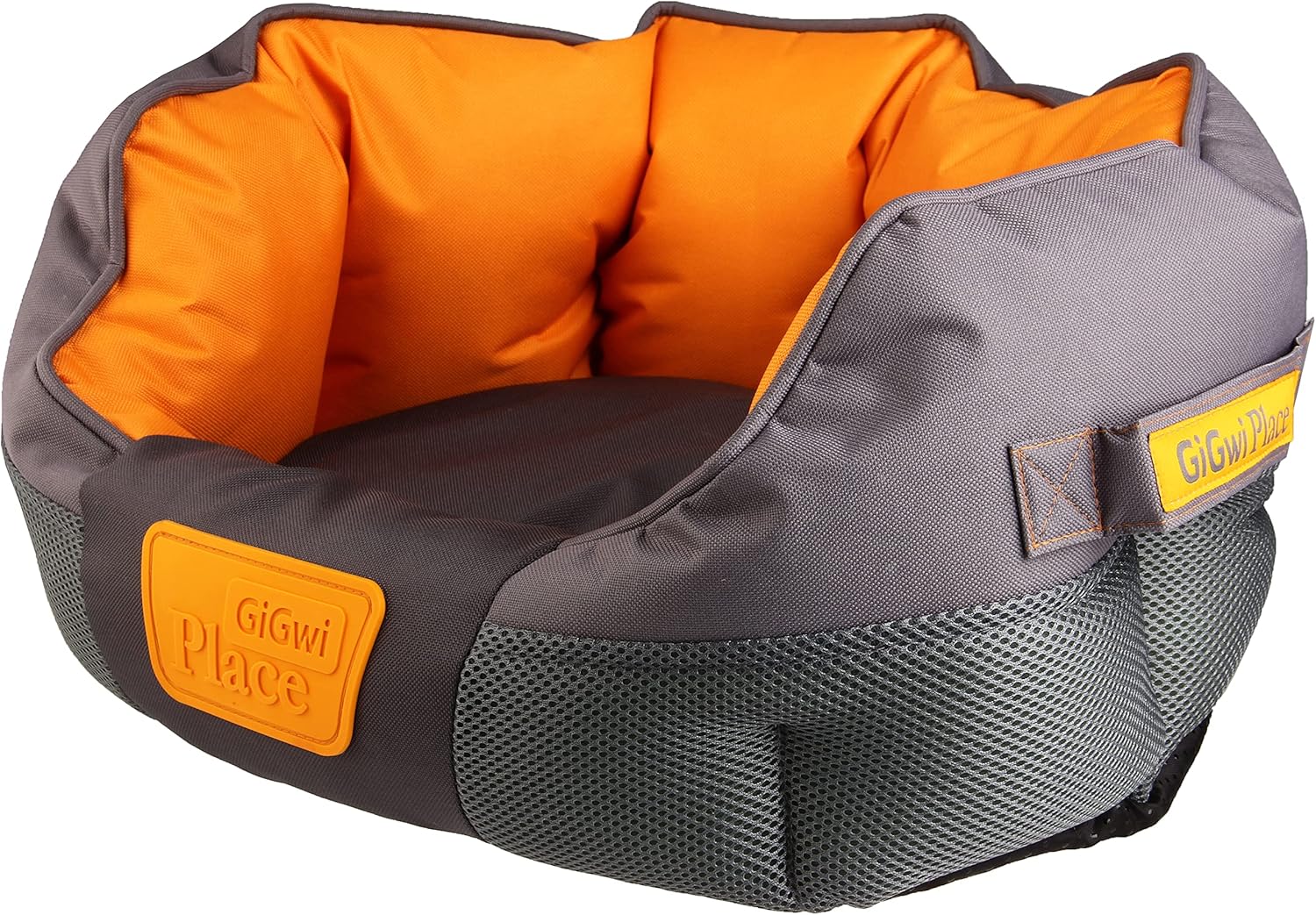 GiGwi Place Soft Bed Orange & Grey Medium