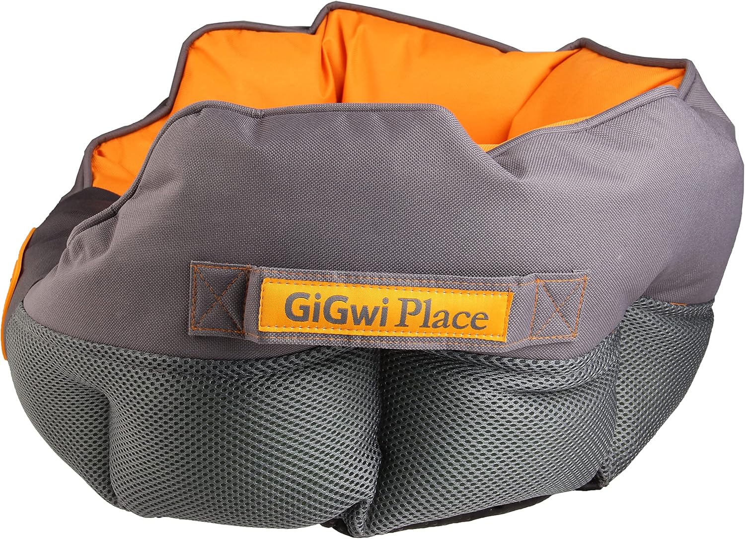 GiGwi Place Soft Bed Orange & Grey Medium