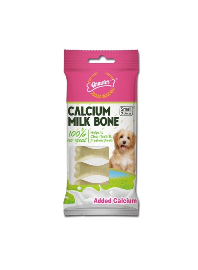 Gnawlers Calcium Milk Bone 2" Small-Snack For Dogs-7pcs/pack-60g
