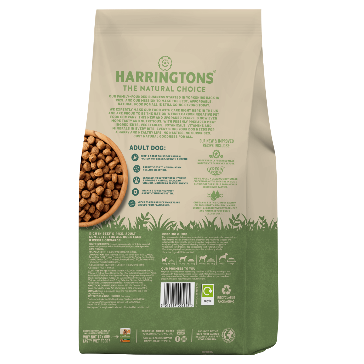 Harringtons Complete Beef Adult Dry Dog Food 1.7KG