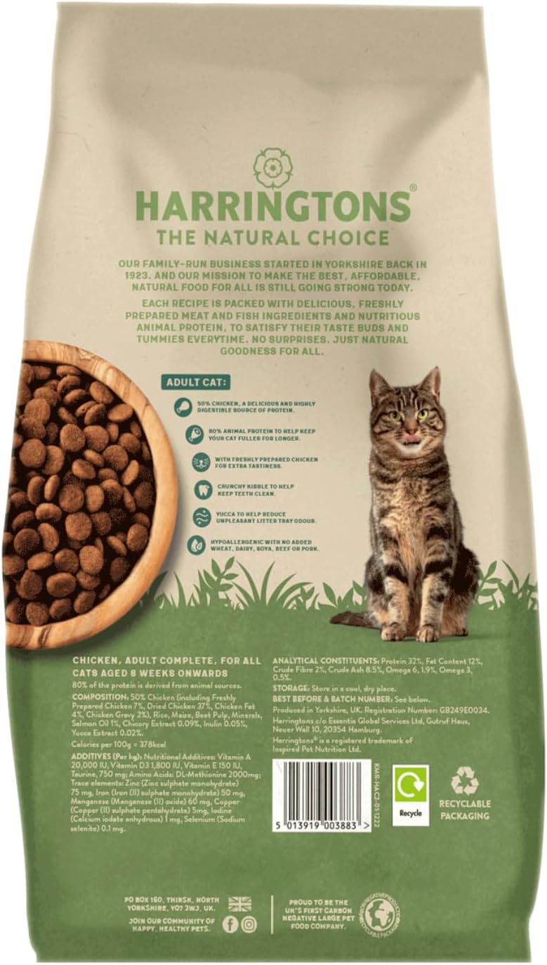 Harringtons Complete Chicken Adult Dry Cat Food 2kg