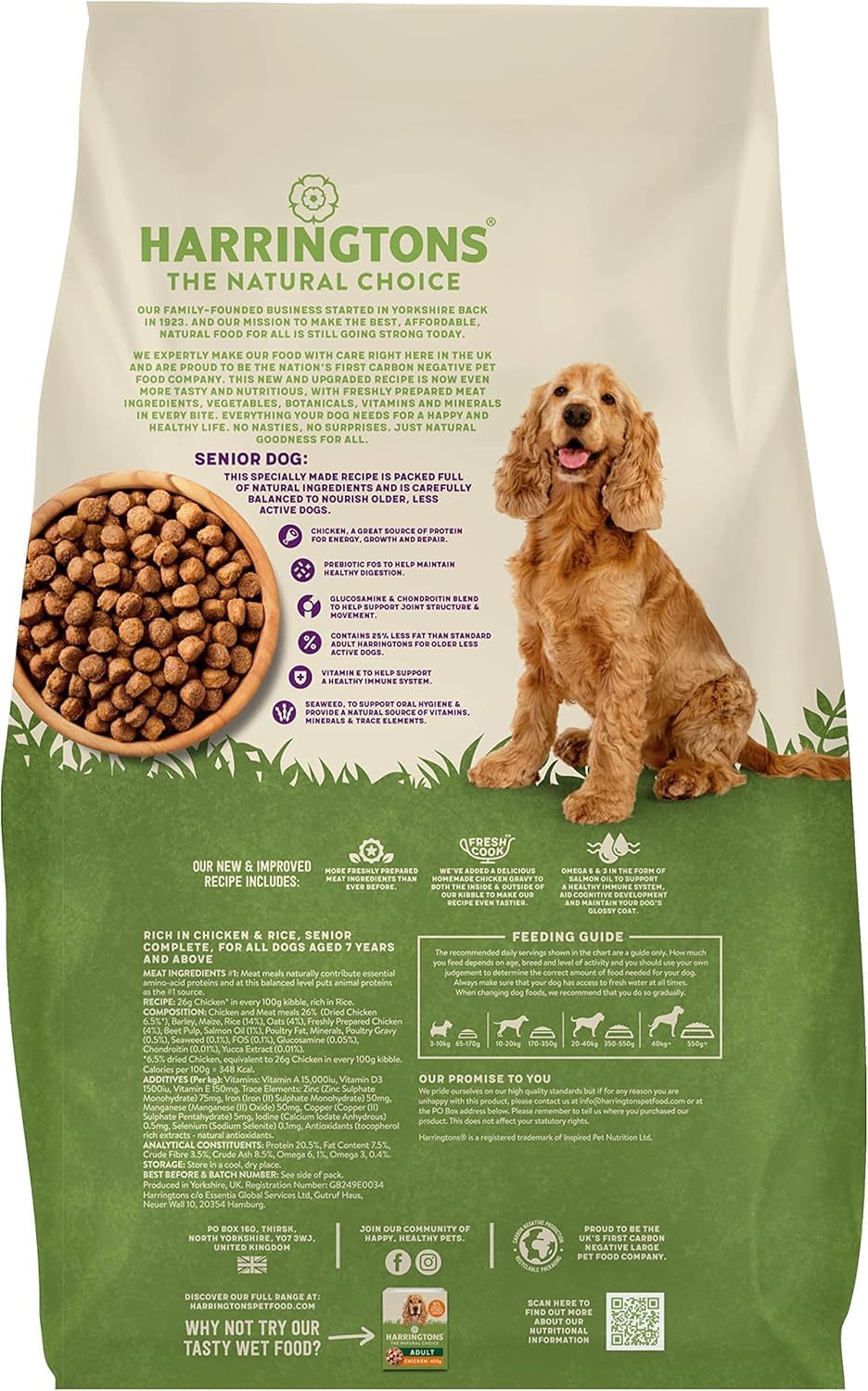 Harringtons Complete Chicken & Rice Senior Dry Dog Food 12kg