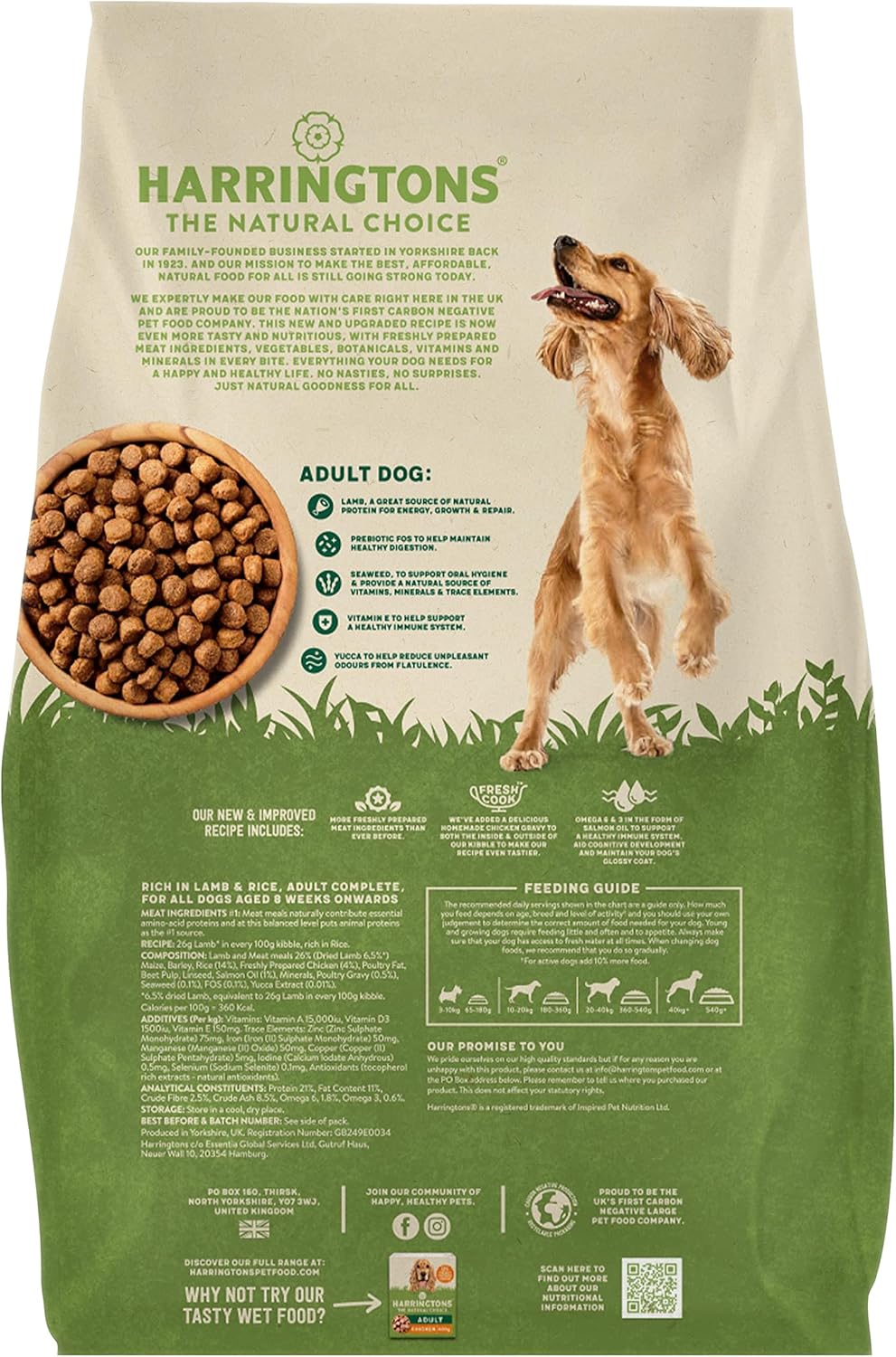 Harringtons Complete Lamb & Rice Adult Dry Dog Food 15KG