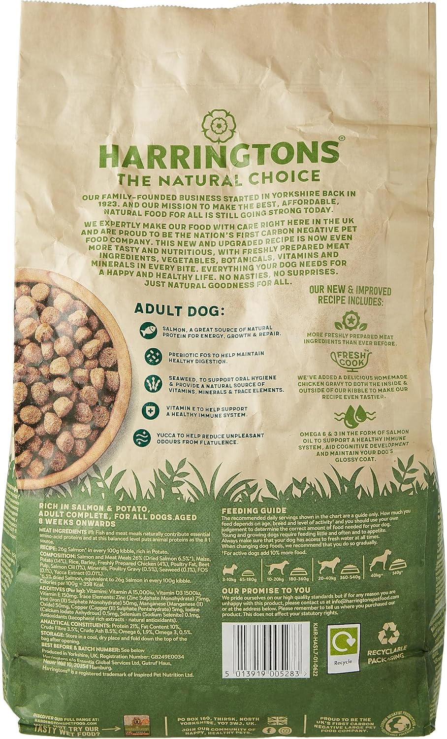 Harringtons Complete Salmon & Potato Adult Dry Dog Food 1.7KG