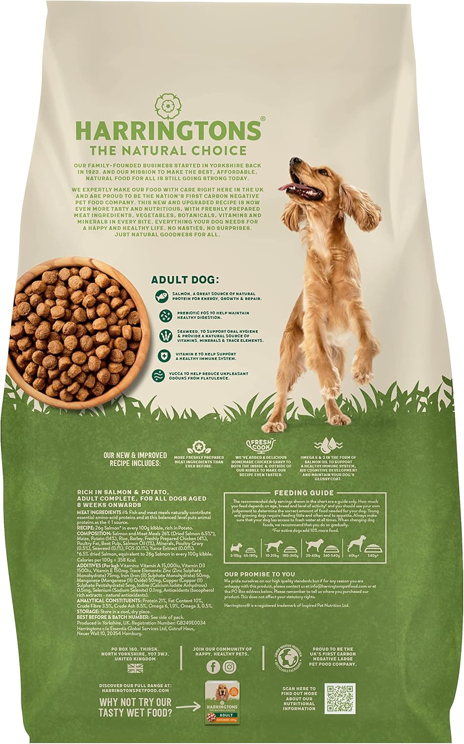 Harringtons Complete Salmon & Potato Adult Dry Dog Food  12KG