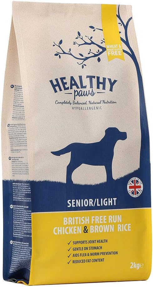 Healthy Paws British Free-Run Chicken & Brown Rice Senior/Light 2kg