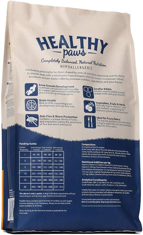 Healthy Paws British Turkey & Brown Rice Puppy 6kg