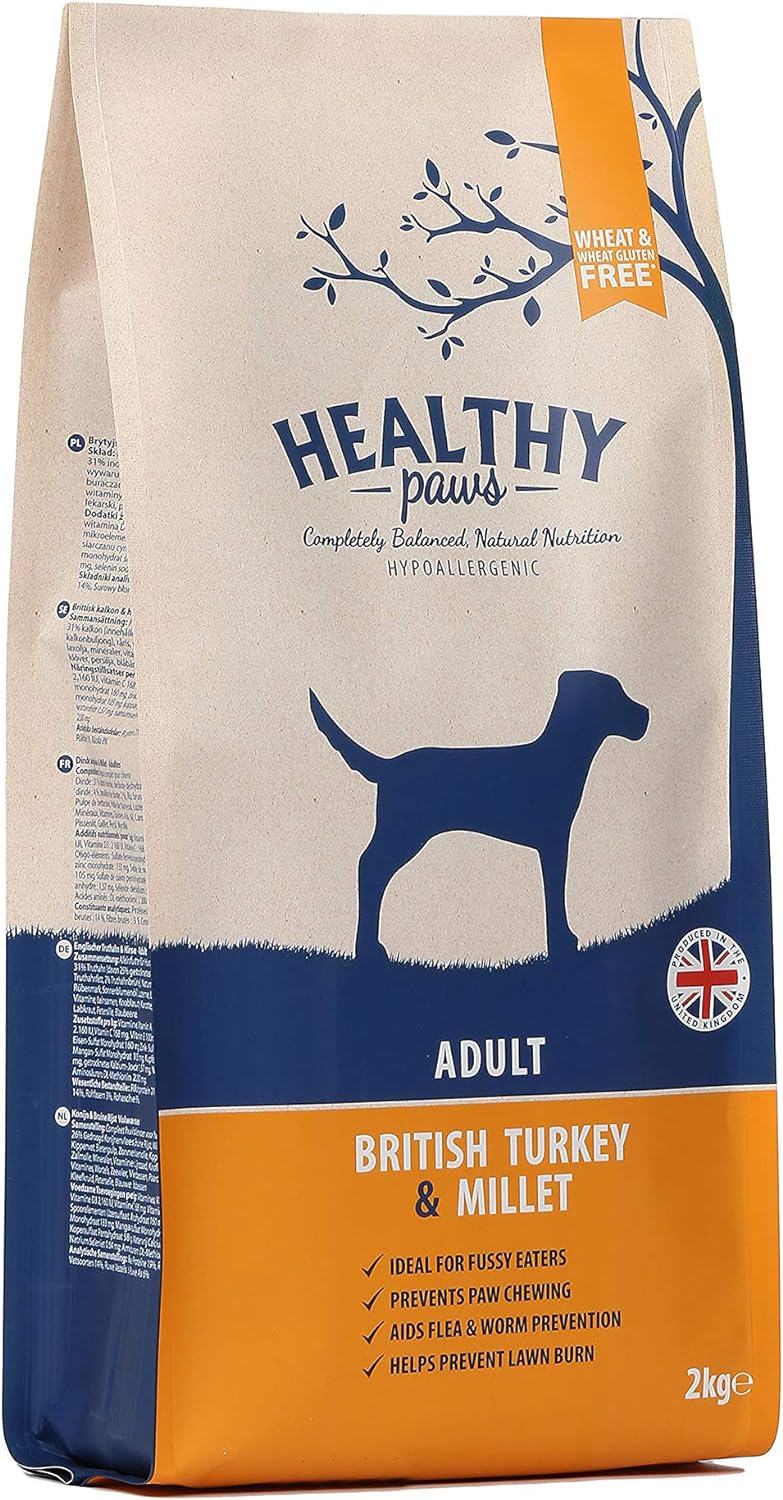 Healthy Paws British Turkey & Millet Adult 2kg