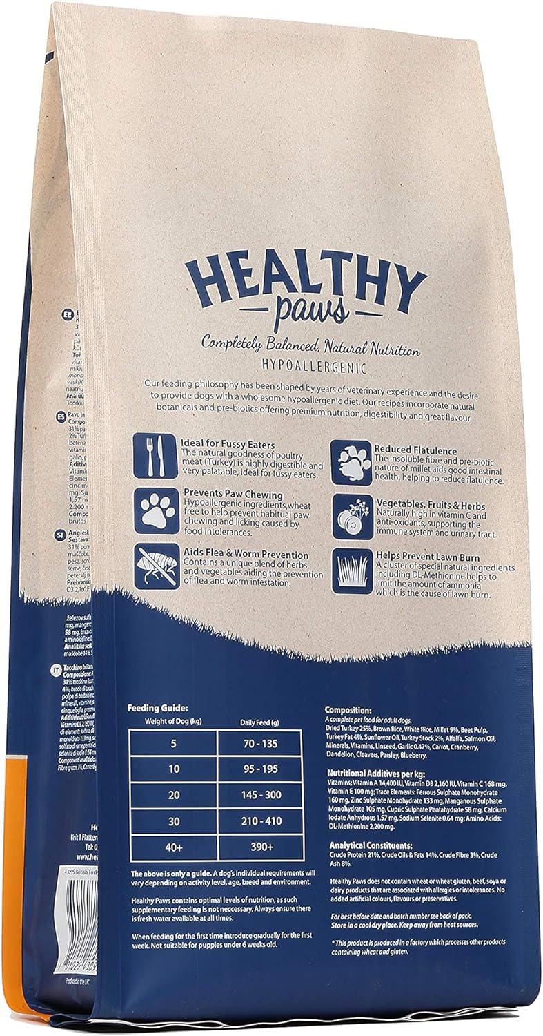 Healthy Paws British Turkey & Millet Adult 2kg