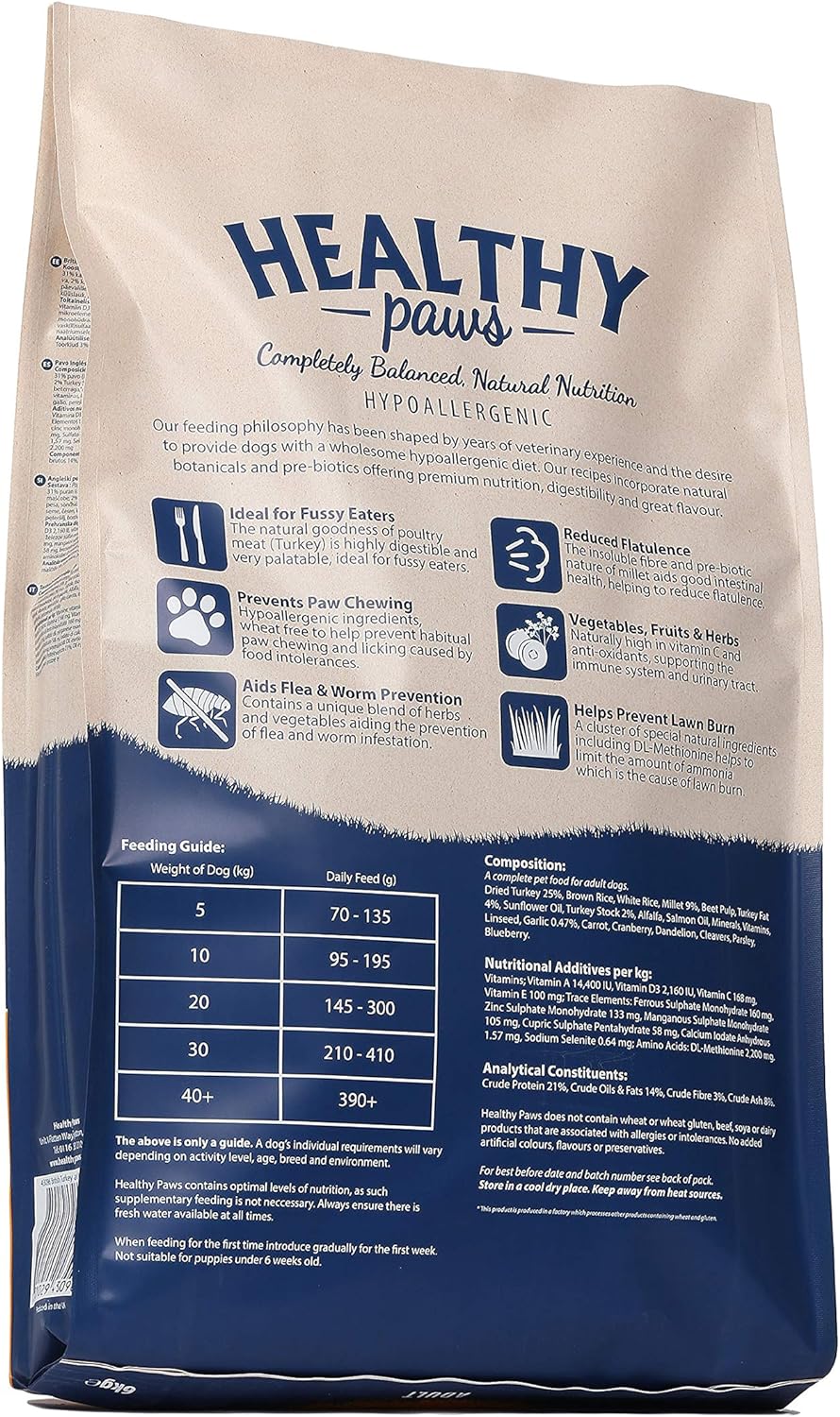 Healthy Paws British Turkey & Millet Adult 6kg