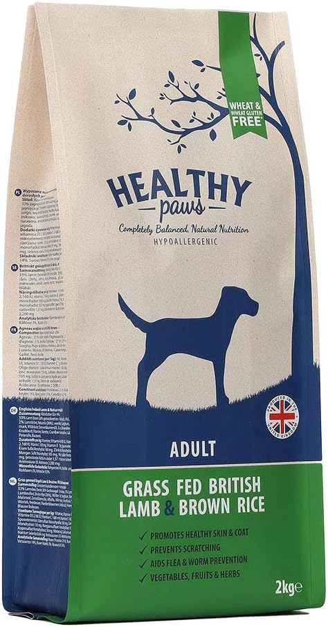 Healthy Paws Grass Fed British Lamb & Brown Rice Adult 2kg