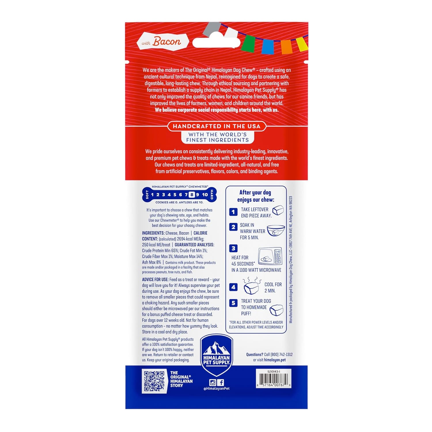 Himalayan Dog Chew Bacon - Medium