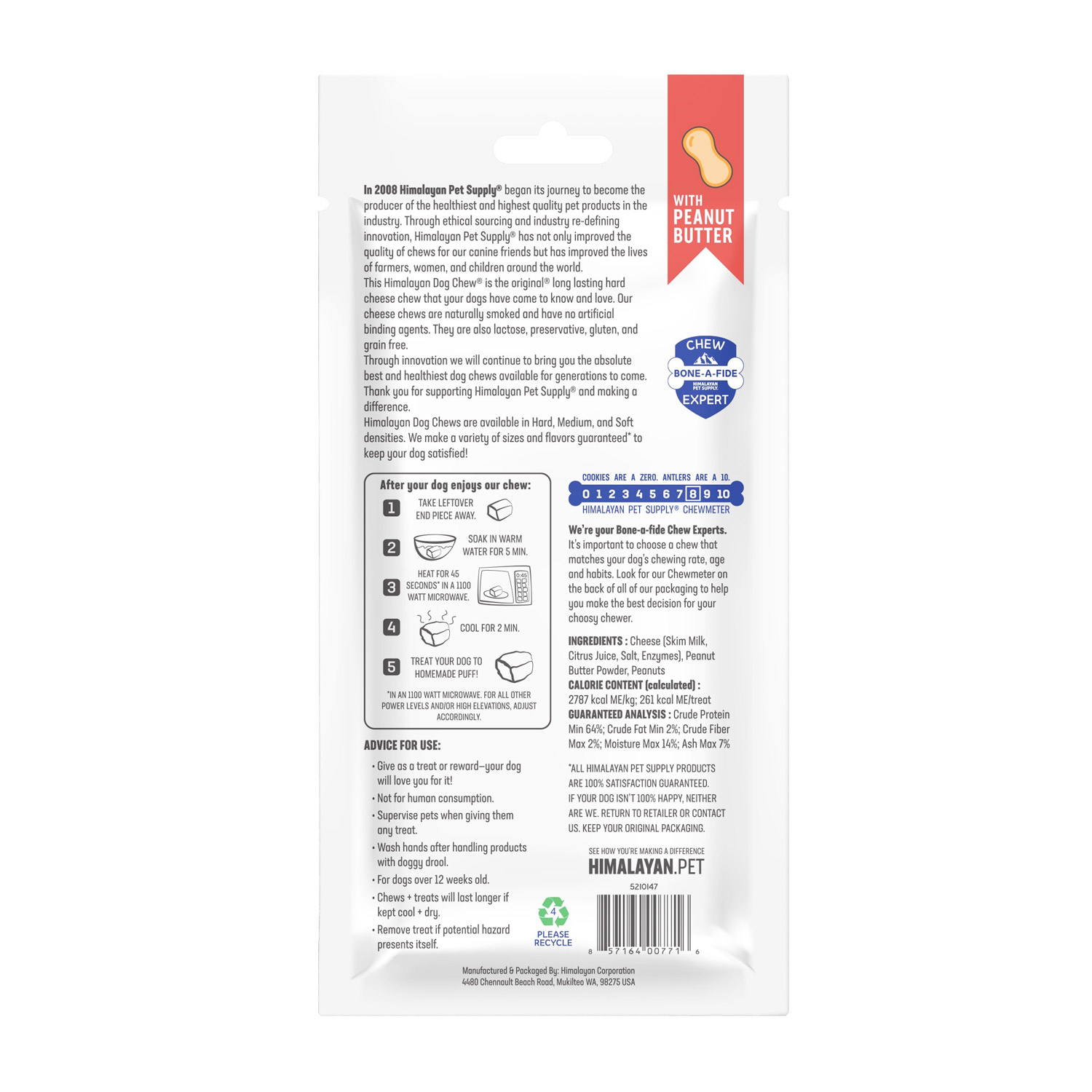 Himalayan Dog Chew Peanut Butter - Small